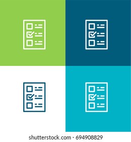 Test green and blue material color minimal icon or logo design