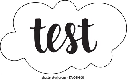 Test - hand written sign for organized planner, stickers, notebooks, diary, schedule, reminder, organizer or timetable. 