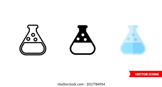 Test icon of 3 types: color, black and white, outline. Isolated vector sign symbol.