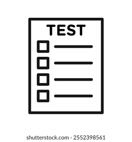 Test icon black and white vector outline sign