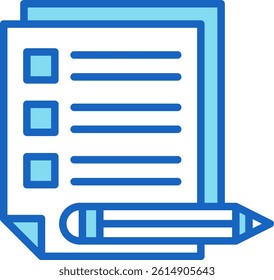 Test Icon Blue Vector Illustration
