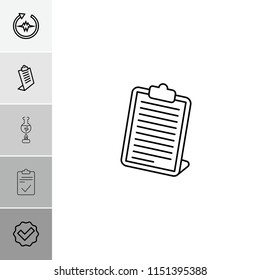 Test icon. collection of 6 test outline icons such as clipboard, tick. editable test icons for web and mobile.