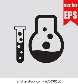Test icon isolated on grey background.Vector illustration.