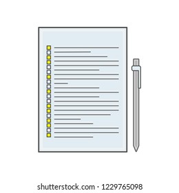 The test icon in linear flat style. Poll, Exam or Checklist.