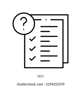 icono de prueba. Signo de estilo lineal aislado en fondo blanco. Ilustración del vector
