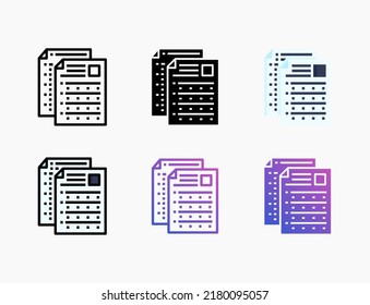 Test icon set with line, outline, flat, filled, glyph, color, gradient. Editable stroke and pixel perfect. Can be used for digital product, presentation, print design and more.