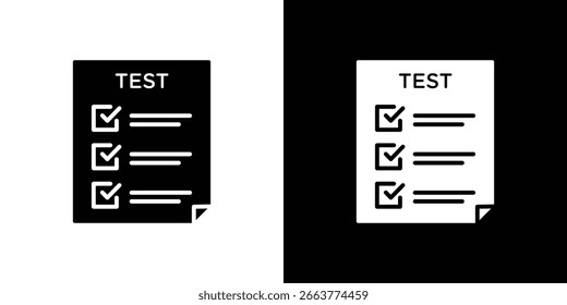 Colección de símbolo de icono de prueba. Vector plano ilustración de stock.
