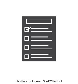 Test icon Symbol mark in filled style