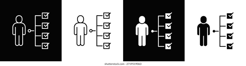Ícone De Teste Com Estilo Mínimo Variatif Preto-E-Branco