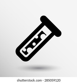 test icon vector fluid symbol flask glass chemistry experiment.