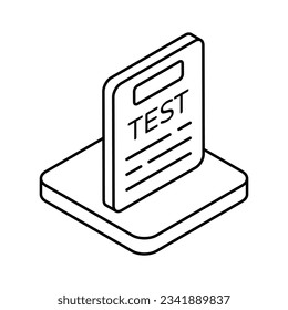Icono de prueba, ilustración de material vectorial.
