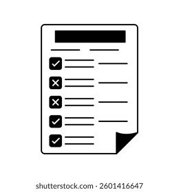 Test icon with white background vector stock illustration