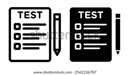 Test Icons pack in outlined and flat versions