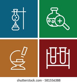 test icons set. Set of 4 test outline icons such as 