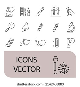 test icons set . test pack symbol vector elements for infographic web