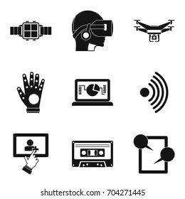 Test icons set. Simple set of 9 test vector icons for web isolated on white background