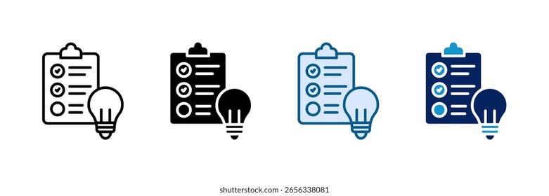Test Idea Icon Set Multiple Style Collection