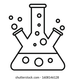 Test lab flask icon. Outline test lab flask vector icon for web design isolated on white background
