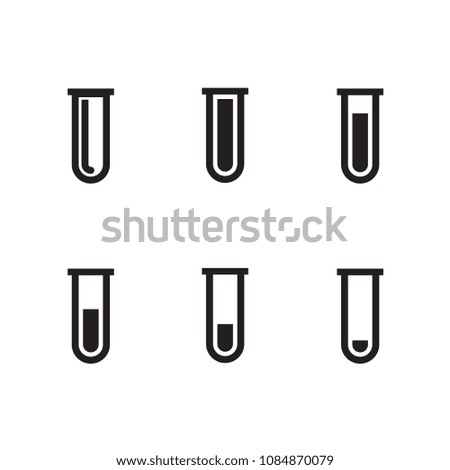 Test Lab Tube icons set 6 style vector. Isolate on white background.
