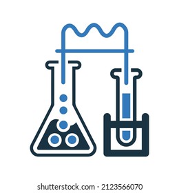 Test, Labor, Chemie Symbol. Einfache bearbeitbare Vektorgrafik.