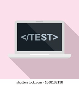 Prueba el icono del portátil. Ilustración plana del icono vectorial del portátil de prueba para el diseño web