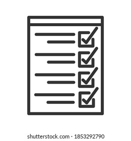 Test line outline icon. To do list. Vector.