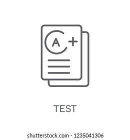 Test linear icon. Modern outline Test logo concept on white background from E-learning and education collection. Suitable for use on web apps, mobile apps and print media.