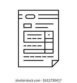 test list line icon vector. test list sign. isolated contour symbol black illustration