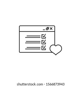 test love - minimal line web icon. simple vector illustration. concept for infographic, website or app.