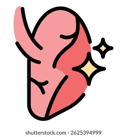 Test lungs icon outline vector. Xray cancer. Patient chest color flat