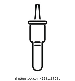 Probar el vector de contorno del icono médico. Kit de clínica. Resultado digital
