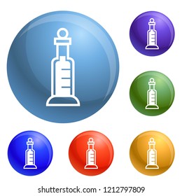 Test medicine glass icons set vector 6 color isolated on white background