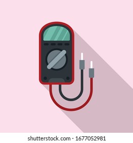 Test multimeter icon. Flat illustration of test multimeter vector icon for web design