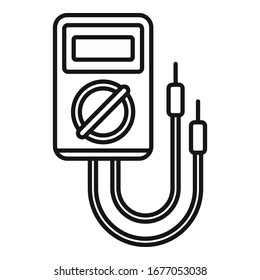 Test multimeter icon. Outline test multimeter vector icon for web design isolated on white background
