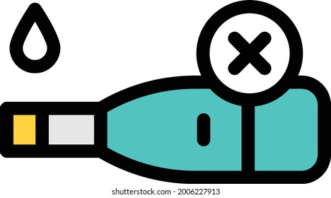 test negative vector line colour icon