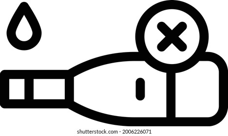 test negative vector thin line icon