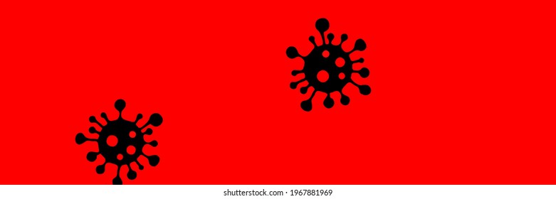 Test Neon Horizontal Vibrant Covid-19 Black Virus Illustration. Science Creepy Danger Sign Red Quarantine Healthcare Vivid Sick Wallpaper. Pandemic Epidemic Bright Coronavirus Medicine Background.