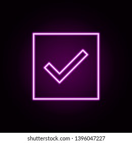 icono de prueba de neón. Elementos de la educación. Icono simple para sitios web, diseño web, aplicación móvil, infografía