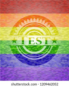 Test on mosaic background with the colors of the LGBT flag