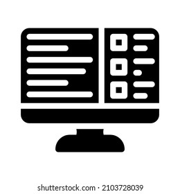 test online glyph icon vector. test online sign. isolated contour symbol black illustration