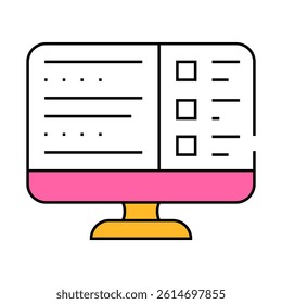 test online line icon vector. test online sign. isolated symbol illustration