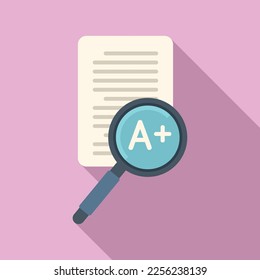 Test paper icon flat vector. Check form. Sheet mark