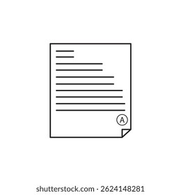 Test paper icon. vector glyph icon for your website, mobile, presentation, and logo design. Test symbol, logo illustration. Exam icon vector isolated on white background. Eps file 39.