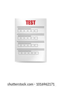 Test paper on white background