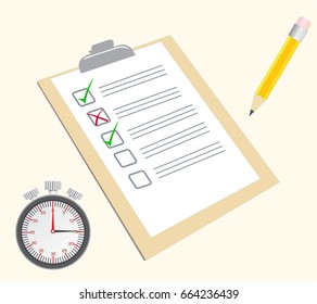 test paper vector drawn