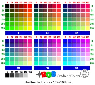 
Test pattern for printers in RGB color model