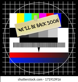 Test pattern, website / TV error sign, vector illustration