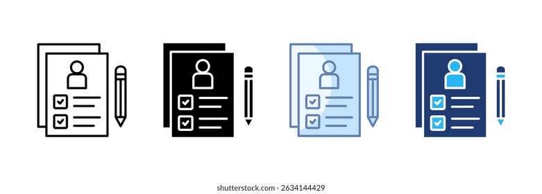 Test Person Icon Set Multiple Style Collection
