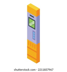 Test Ph Meter Icon Isometric Vector. Water Soil. Alkaline Scale