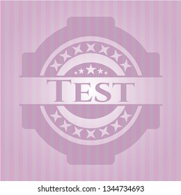 Test pink emblem. Vintage.
